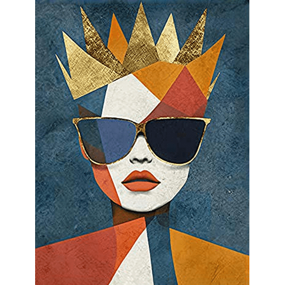 Abstract Geometric Queen Decoration Painting/Canvas Art Suitable for Living Room Bedroom Office Hotel Studio Gallery and Dining Room Decor.