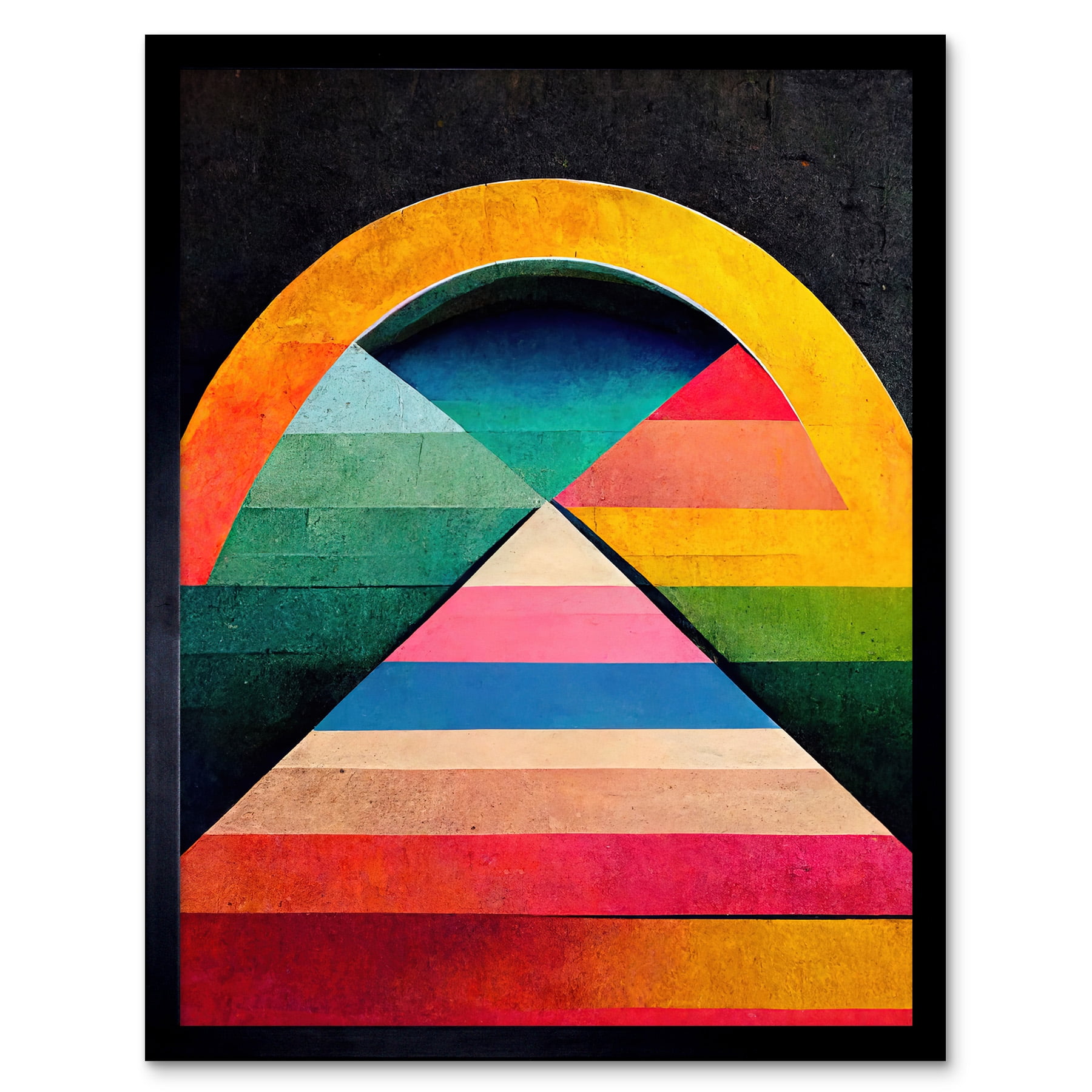 Abstract Geometric Retro Rainbow Architecture Triangle Painting Art abstract-geometric-retro-rainbow-architecture-triangle-painting-art