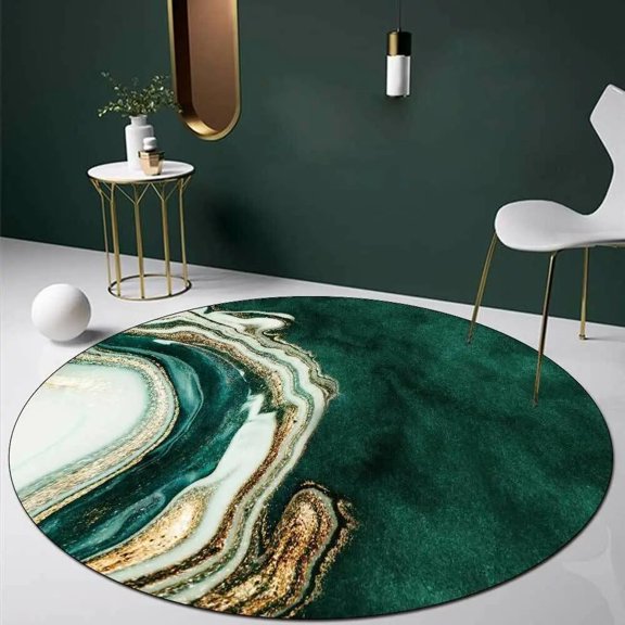 Abstract Geometric Round Carpet Simple Nordic for Living Room Carpets Non-slip Floor Mat Computer Chair Mat Bedroom Lounge Rug