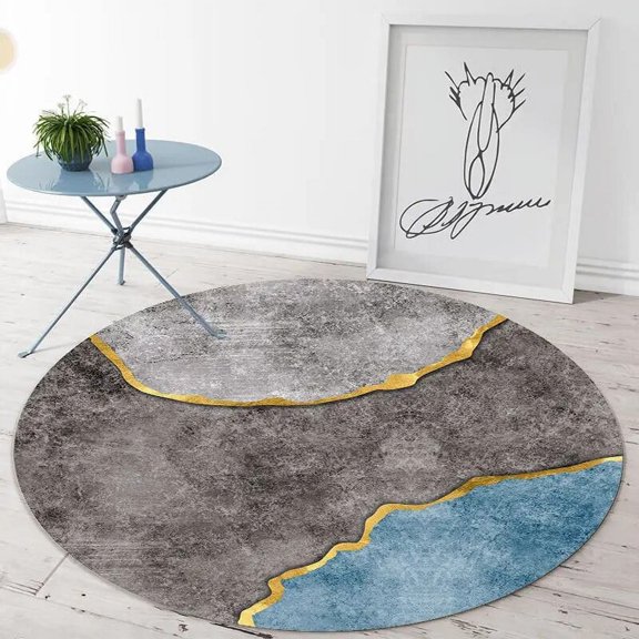 Abstract Geometric Round Carpet Simple Nordic for Living Room Carpets Non-slip Floor Mat Computer Chair Mat Bedroom Lounge Rug