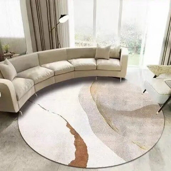 Abstract Geometric Round Carpet Simple Nordic for Living Room Carpets Non-slip Floor Mat Computer Chair Mat Bedroom Lounge Rug