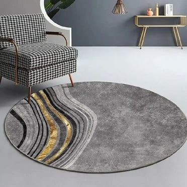 Abstract Geometric Round Carpet Simple Nordic for Living Room Carpets Non-slip Floor Mat Computer Chair Mat Bedroom Lounge Rug