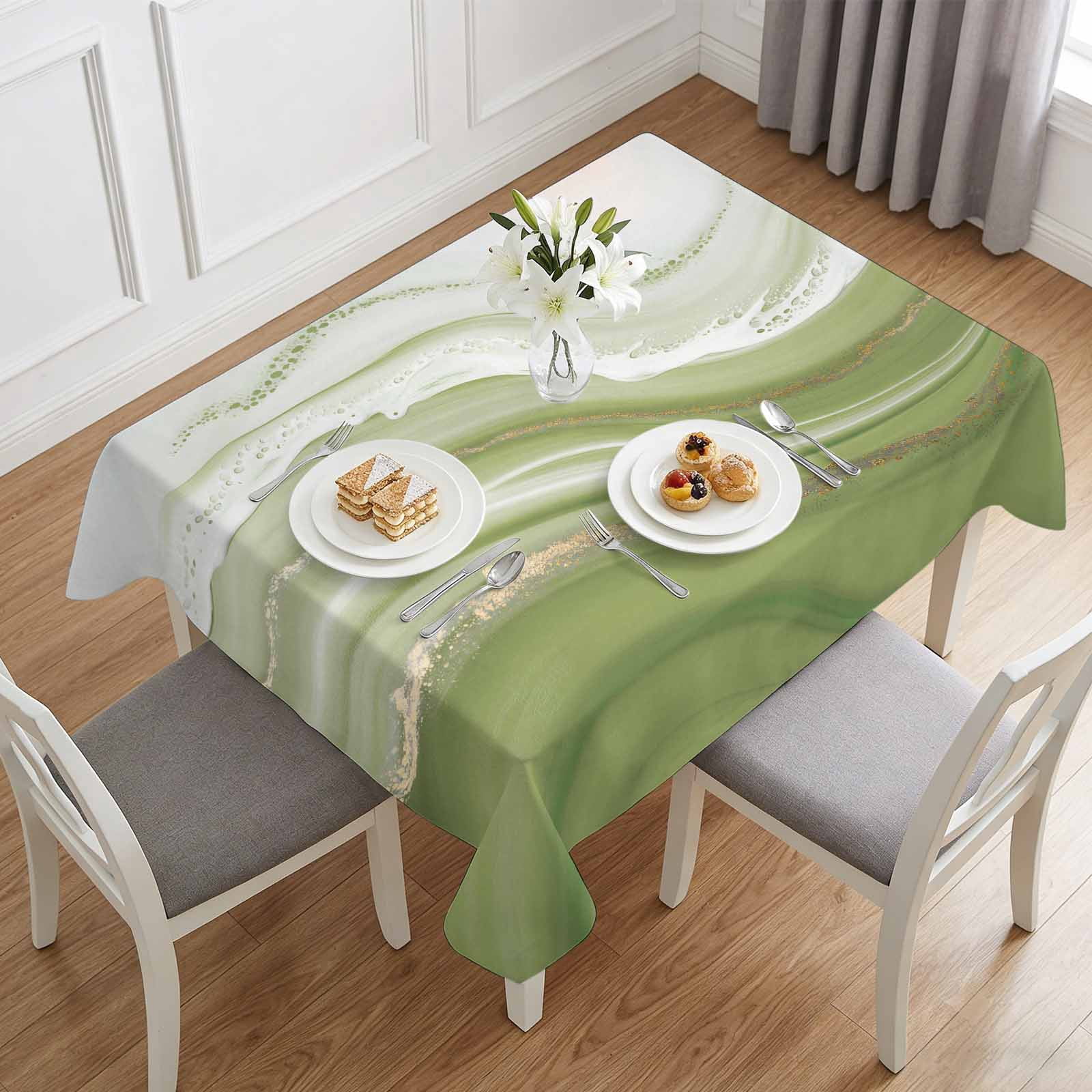 Abstract Geometric Sage Green Table Cloth 60x84in, Waterproof Rectangle ...