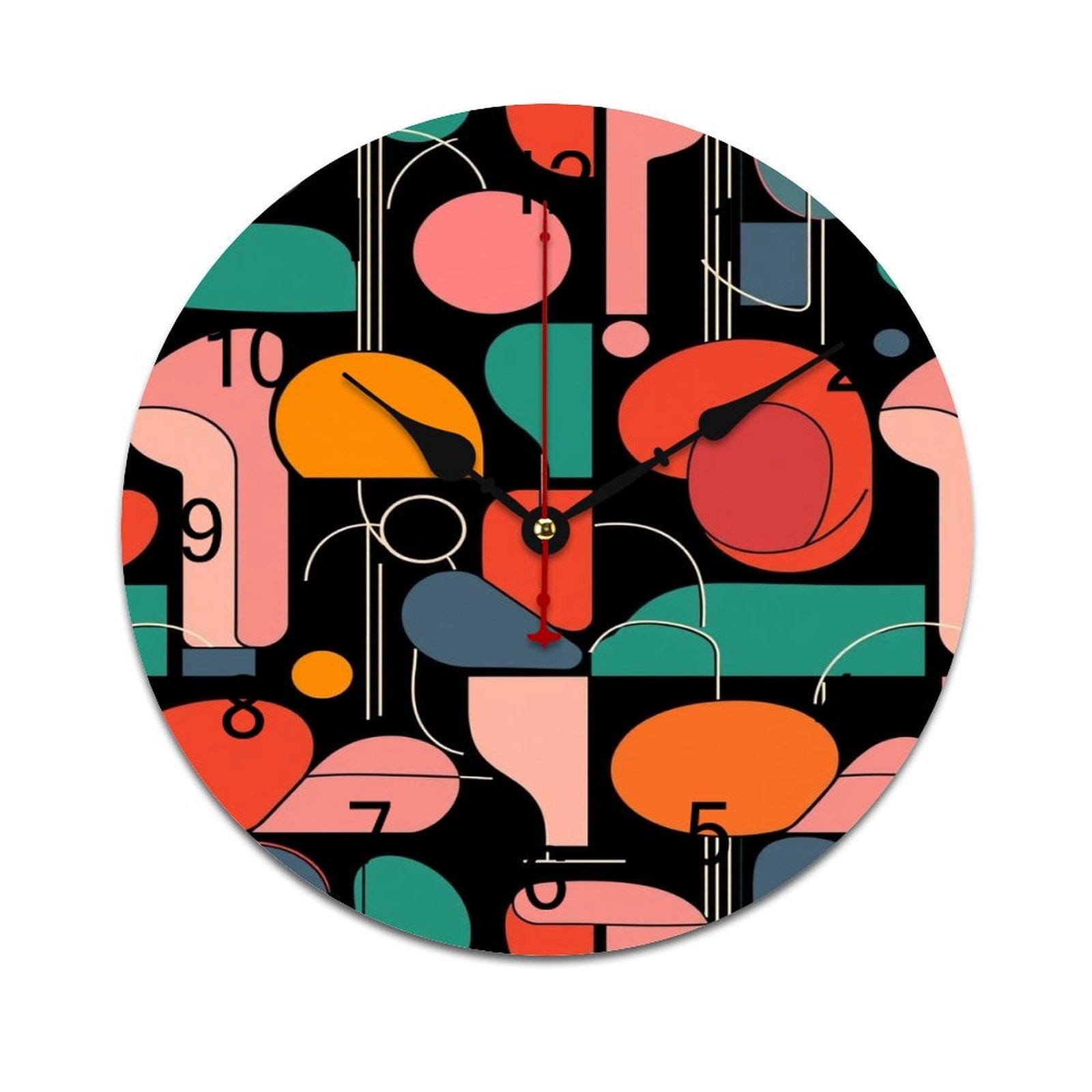 Abstract Geometric Shapes Clocks Wall Home Decoration Teen Room Bedroom ...