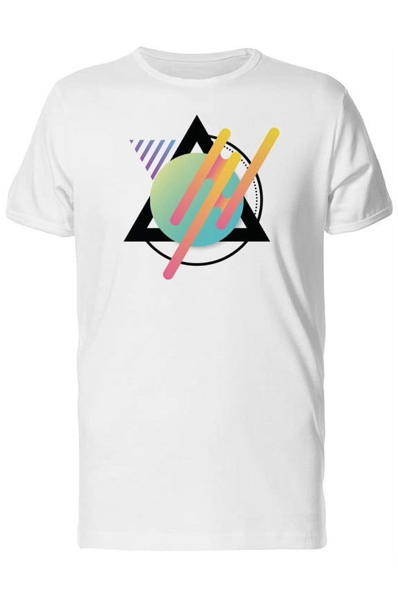 Abstract Geometric Shapes Logo T-Shirt Men -Image by Shutterstock, Male Small