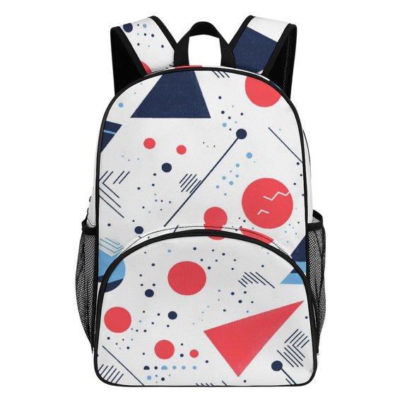 Abstract Geometric Shapes Pattern Backpack Travel Laptop Casual College Daypack Back to Bag