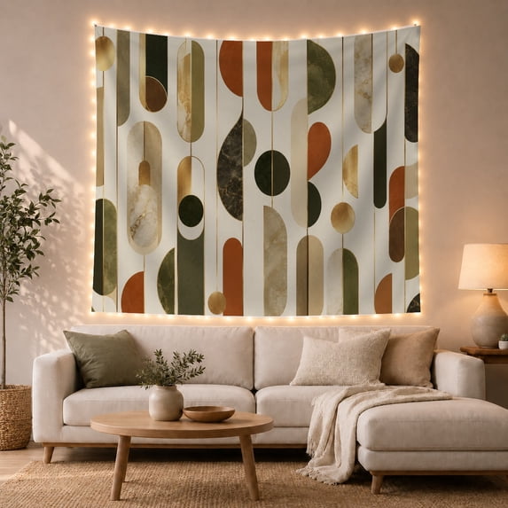 Mid-Century Geometric Abstract Tapestry Wall Hanging