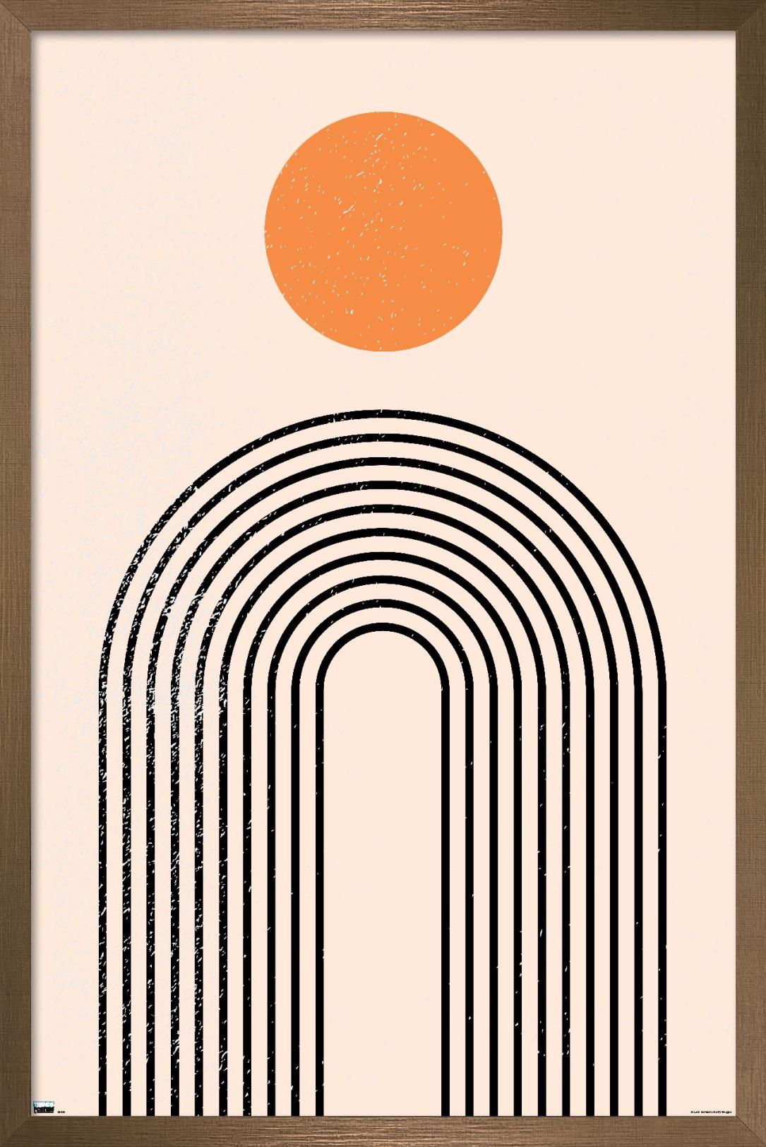 Abstract - Geometric Shapes in Balance Wall Poster, 14.725" x 22.375", Framed