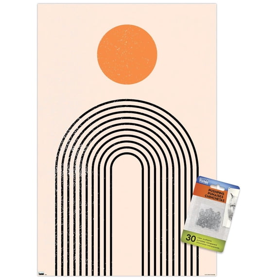 Abstract - Geometric Shapes in Balance Wall Poster with Pushpins, 14.725" x 22.375"