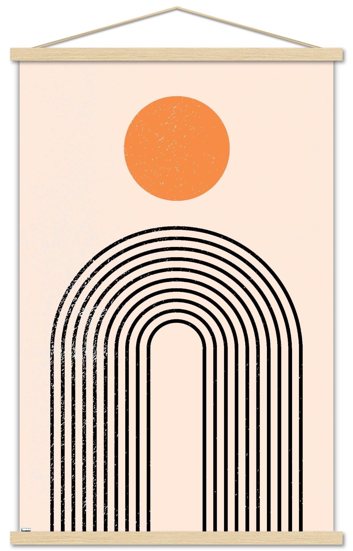 Abstract - Geometric Shapes in Balance Wall Poster with Wooden Magnetic Frame, 22.375" x 34"