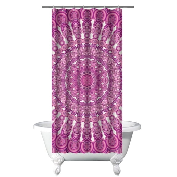 Abstract Geometric Shower Curtain, Colorful Dreamy Fantasy Floral Indian Zen Spiritual Bathroom Drape 36x72 Inch Premium Polyester with 12 Hooks