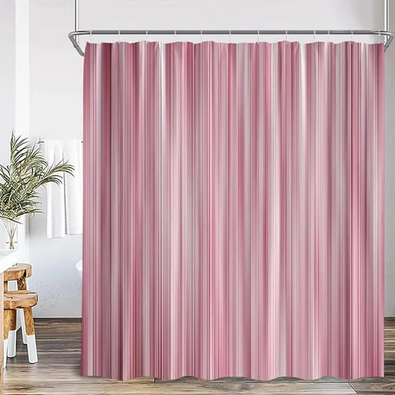 Abstract Geometric Shower Curtain Colorful Wavy Line Art Aesthetic Bathroom Decoration Modern Polyester Bath Curtain Hook 72"W x 96"L