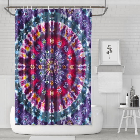 Abstract Geometric Shower Curtain, Plaid Stripes Symmetrical Waterproof 72x72 Inch with Hooks