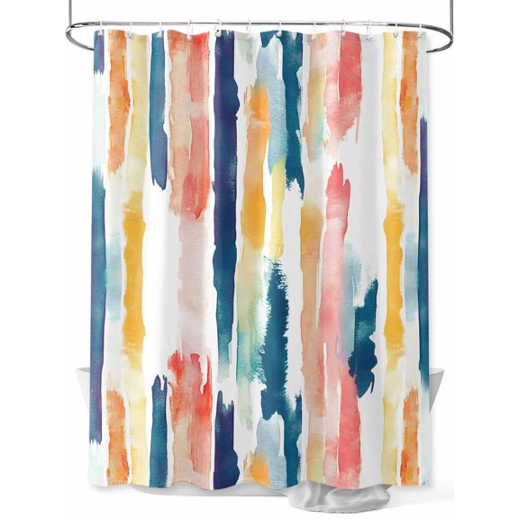 Abstract Geometric Shower Curtain Set ,Waterproof Fabric Shower Curtains Watercolor Stripe National Style Shower Curtains for Bathroom,Bathroom Decor 72"x84"