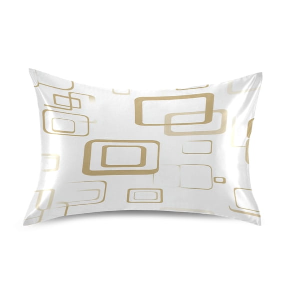 Abstract Geometric Square Satin Pillowcase 20''x26'' Double-Sided Print Soft Wrinkle Resistant