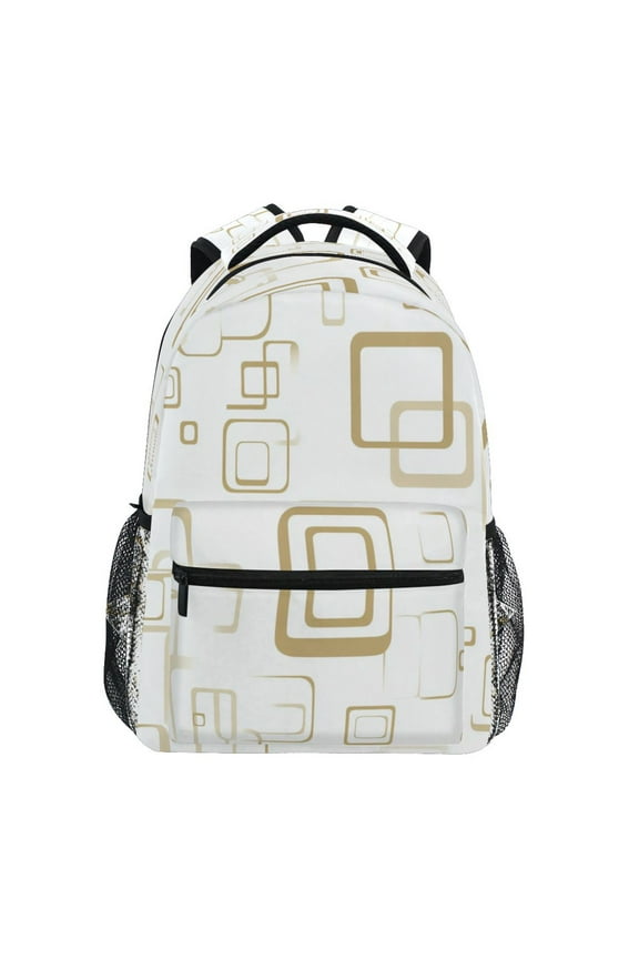 Abstract Geometric Square Stylish Large Backpack 15L Self-Standing Durable Twill for School, Office and Travel Use