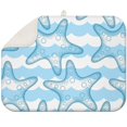 thumbnail image 1 of Abstract Geometric Starfish Pattern Drying Mat - 3-Layer Thick Absorbent Pad - Washable Reusable Dish Rack Mat for Countertops, 1 of 5