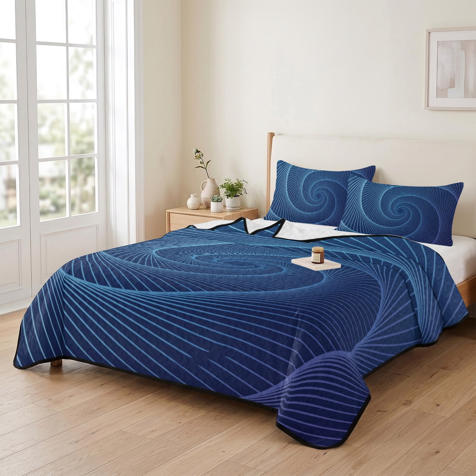 Abstract Geometric Stripes 3 Pieces Quilt Set,1 Quilt with 2 Shams ...