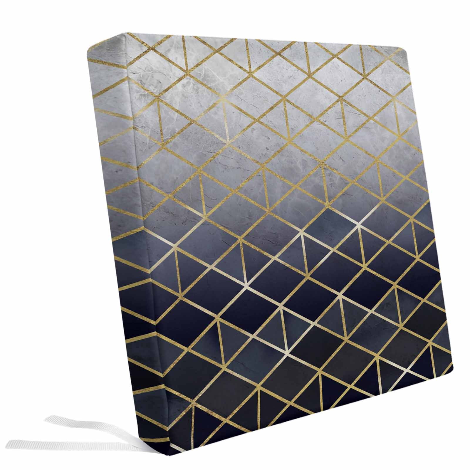 Stylized Gold Gradient Abstract Geometric Style Outdoor Seat Cushion Covers Set of 2 ...