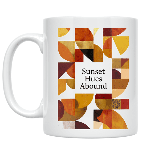 Abstract Geometric Sunset Hues - Colorful Design Lover - 11 oz Ceramic Coffee Mug