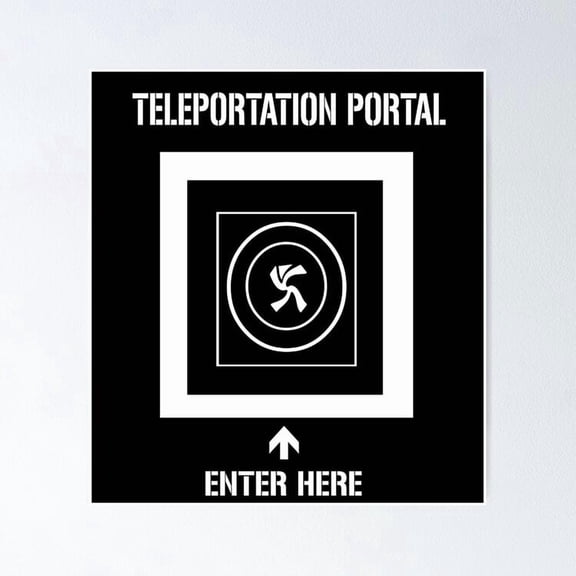 Abstract Geometric Teleportation Portal Sci Fi Concept Variant Wall Art Modern Decor, Unframed Poster