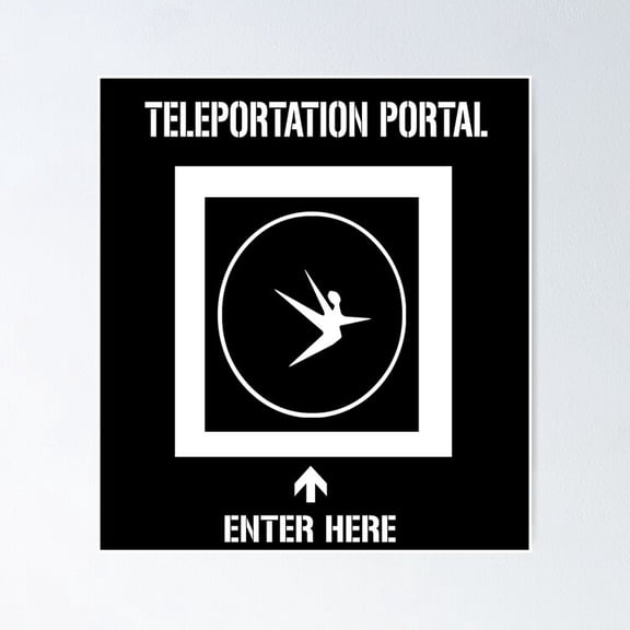 Abstract Geometric Teleportation Portal Sci Fi Concept Wall Art Modern Decor, Unframed Poster
