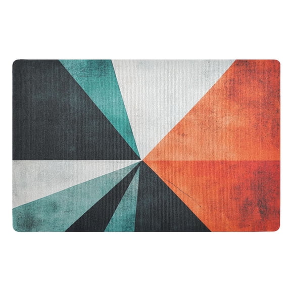 Abstract Geometric Triangle Pattern Floor Door Mat Outdoor Indoor for Home Entrance Welcome Mats 32"x20"