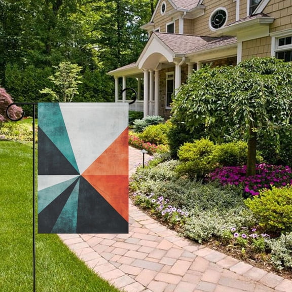 Abstract Geometric Triangle Pattern Garden Flag 12x18 inch Double Sided Outside Yard Decorations for Home Outdoor