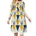 thumbnail image 1 of Abstract Geometric Triangle Pattern Womens Summer Dress Tie Back A Line Flare Dress, 1 of 9