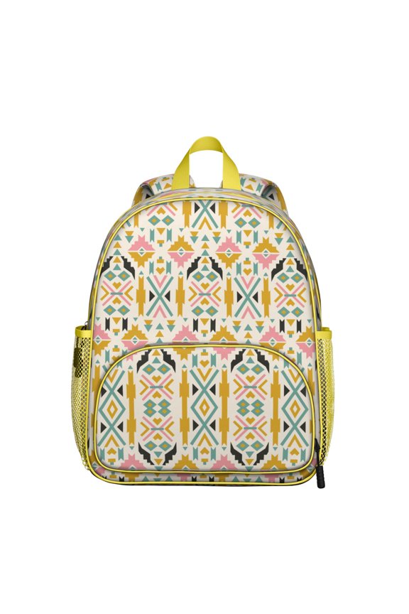 Abstract Geometric Vintage Floral Hippie Retro Waterproof Ergonomic Backpack