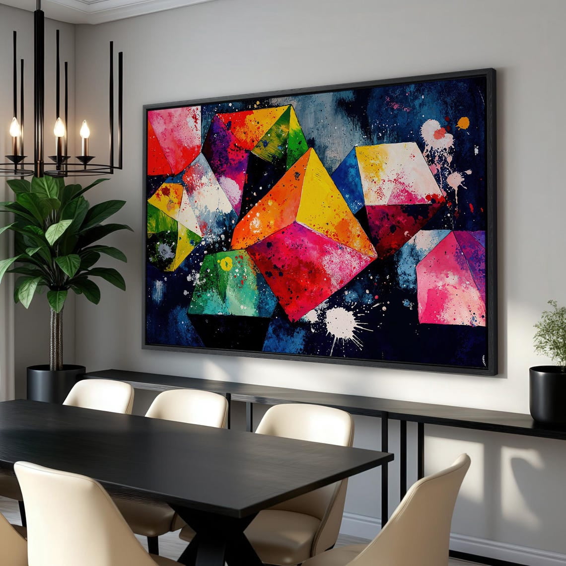 Abstract Geometric Wall Art Colorful Shapes Poster Bright And Bold Wall ...