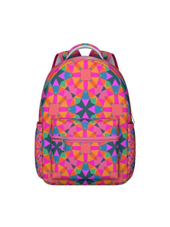 Abstract Geometric Waterproof Backpack - Stylish & Ergonomic School Bag with Spinal Support - Chic & Lightweight Bookbag for Teens & College Students