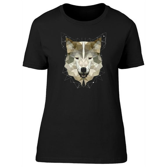 Abstract Geometric Wolf Head T-Shirt Women -Image by Shutterstock, Female x-Large