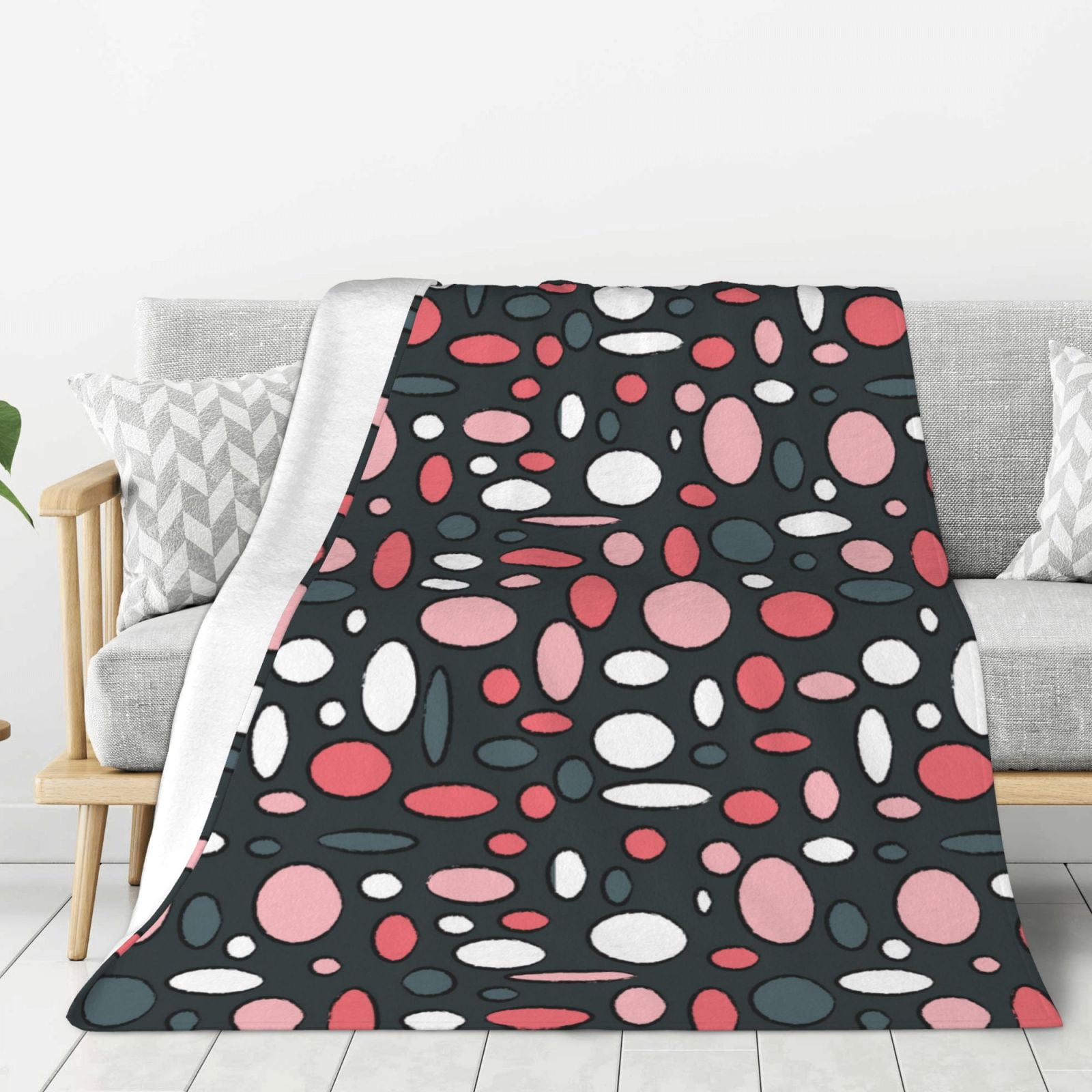 Abstract Geometric grey Throw Blanket, Super Soft Cozy Plush Throw