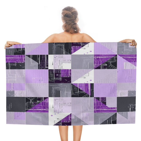 Abstract Geometrical Beach Towel Absorbent Bath Towel Big Quick-drying Sunscreen Travel Swimming Pool