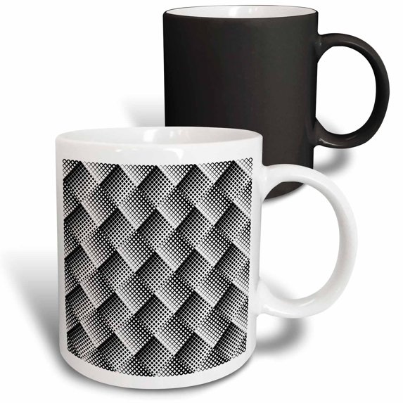 3drose, Abstract Geometrical Diagonal Rounded Square Pattern Background Design, 11oz Magic Transforming Mug