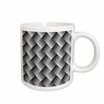 thumbnail image 1 of 3drose, Abstract Geometrical Diagonal Rounded Square Pattern Background Design, 11oz Mug, 1 of 6