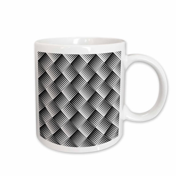 3drose, Abstract Geometrical Diagonal Rounded Square Pattern Background Design, 11oz Mug