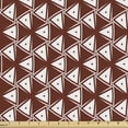 thumbnail image 1 of Abstract Geometry Fabric by the Yard, Rhythmic Random Triangles Classic Symmetry Arrangement Pattern, Decorative Upholstery Fabric for Chairs & Home Accents, Dark Rust and White by Ambesonne, 1 of 5