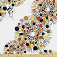 thumbnail image 1 of Ambesonne Abstract Geometry Fabric by the Yard Upholstery, Round Colorful, 1 Yard, White and Multicolor, 1 of 4