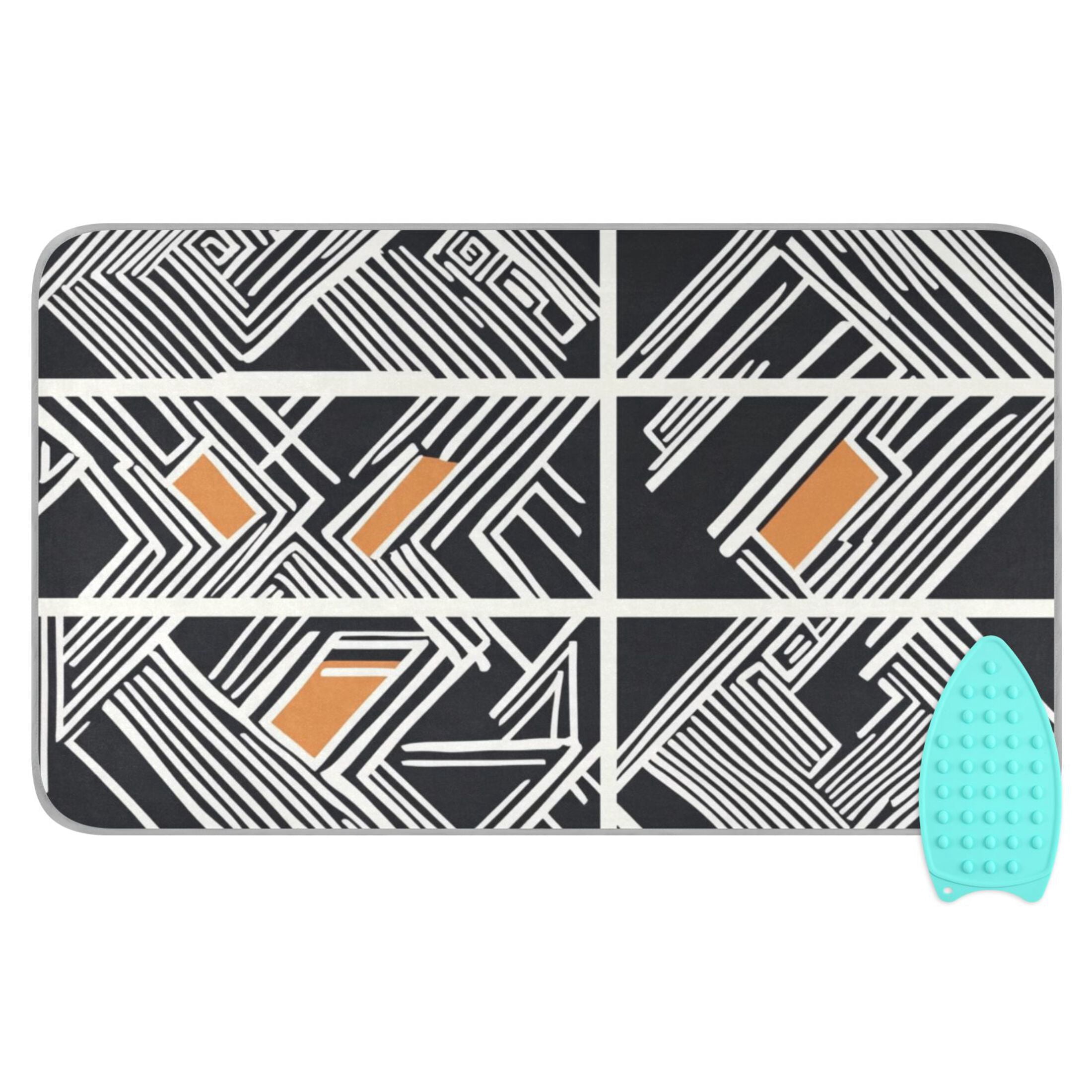 Abstract Geometry Ironing Mat Blanket for Table Top Travel Portable Ironing Board Pad 47.2x27.6 Inch