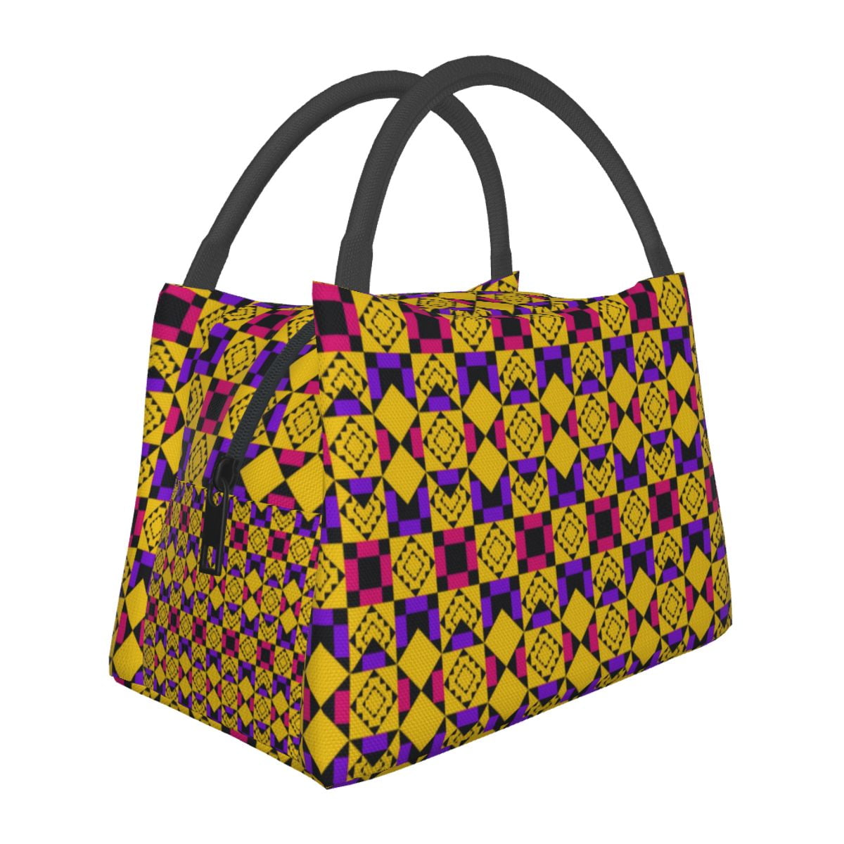 Abstract Geometry Lunch Bag Color Beehive Outdoor Picnic Lunch Box ...