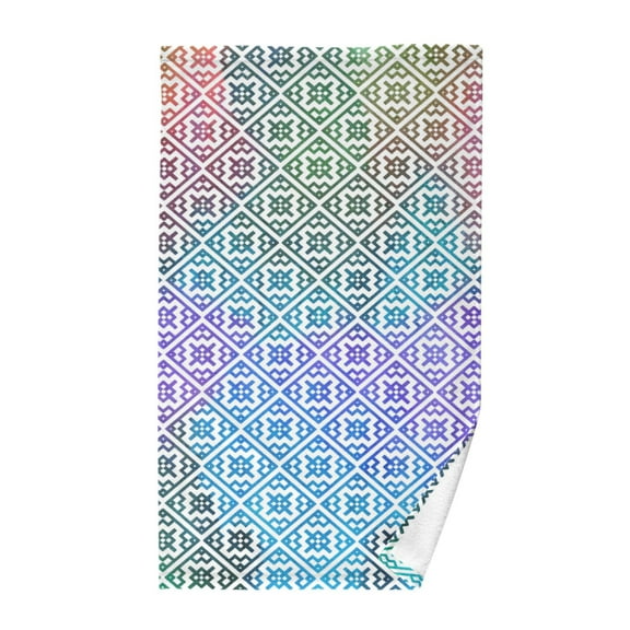 Abstract Geometry Rainbow Print Cotton Face Towels Absorbent Hand Towel Soft Bathroom Towel for Kitchen Hotel Decoration