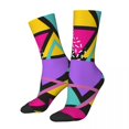 Abstract Geometry Stockings Black and White Graphic Gothic Socks Winter