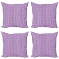 thumbnail image 1 of Abstract Geometry Throw Pillow Cushion Case Pack of 4, 80's Style Diagonal Arrangement Bicolour Modern Composition, Modern Accent Double-Sided Print, 4 Sizes, Blue Violet Baby Pink, by Ambesonne, 1 of 2