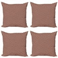 thumbnail image 1 of Abstract Geometry Throw Pillow Cushion Case Pack of 4, Rhythmic Random Triangles Ancient Symmetry Arrangement Pattern, Modern Accent Double-Sided Print, 4 Sizes, Dark Rust and White, by Ambesonne, 1 of 2