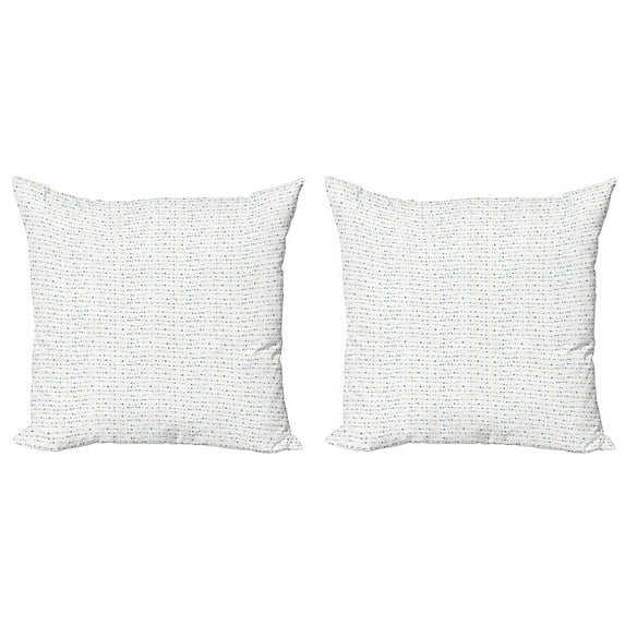 Ambesonne Abstract Geometry Throw Pillow Cover 2 Pack, Minimal Dots Art, 20", White Multicolor