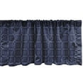 thumbnail image 1 of Abstract Geometry Window Valance Pack of 2, Style Motifs in Squares Rhythmic Arrangement, Rod Pocket Curtain Valances for Kitchen Bedroom, 54" X 12", Dark Violet Blue White, by Ambesonne, 1 of 4