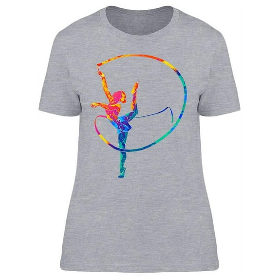 Abstract Girl Gymnast T-Shirt Women -Image by Shutterstock, Female Large