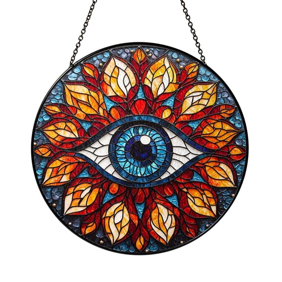 Abstract Glass Pattern Faux Stained Glass Window Decor2001